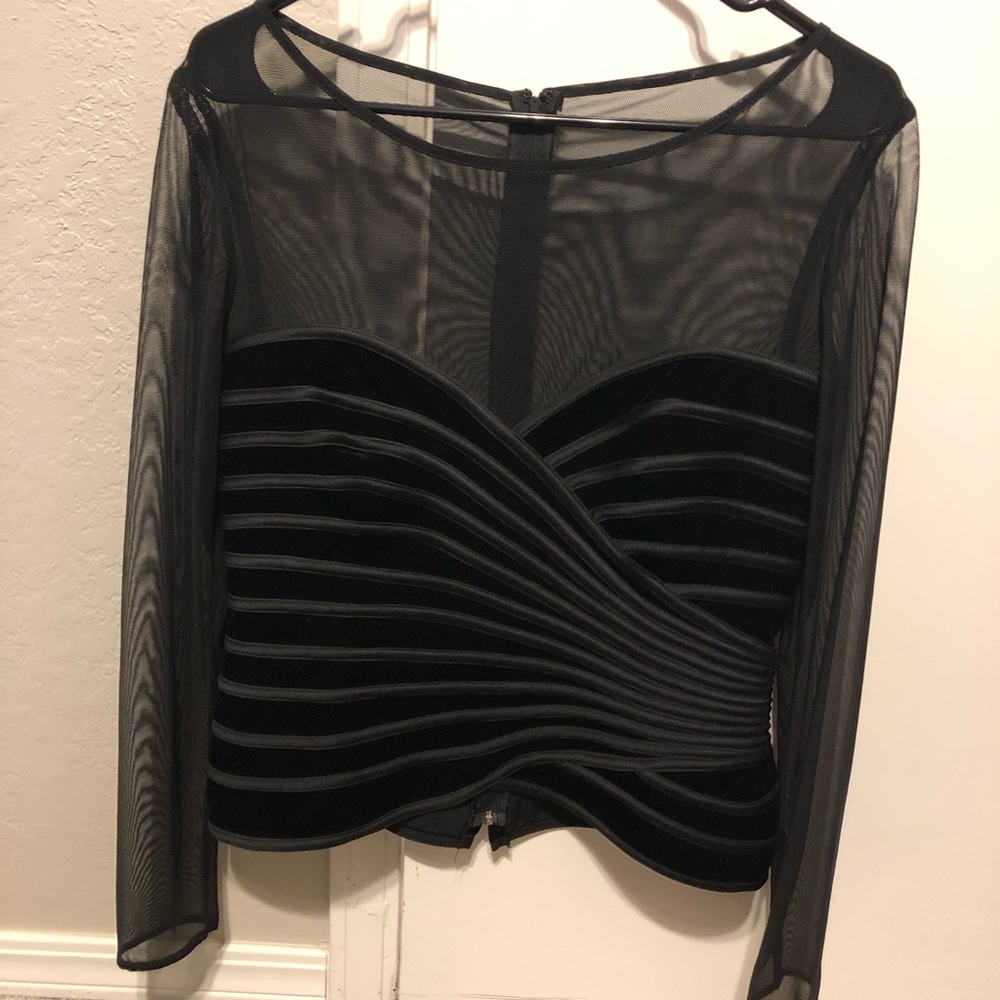 Vintage JS Signature Black Mesh/ Velvet top size 10